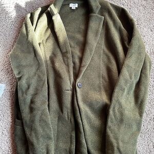 J. Crew Green Sweater Blazer-Size Large